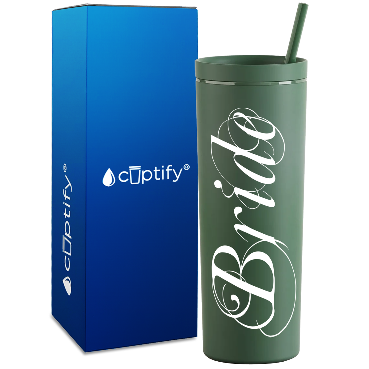 Elegant Bride on 18oz Acrylic Skinny Tumbler