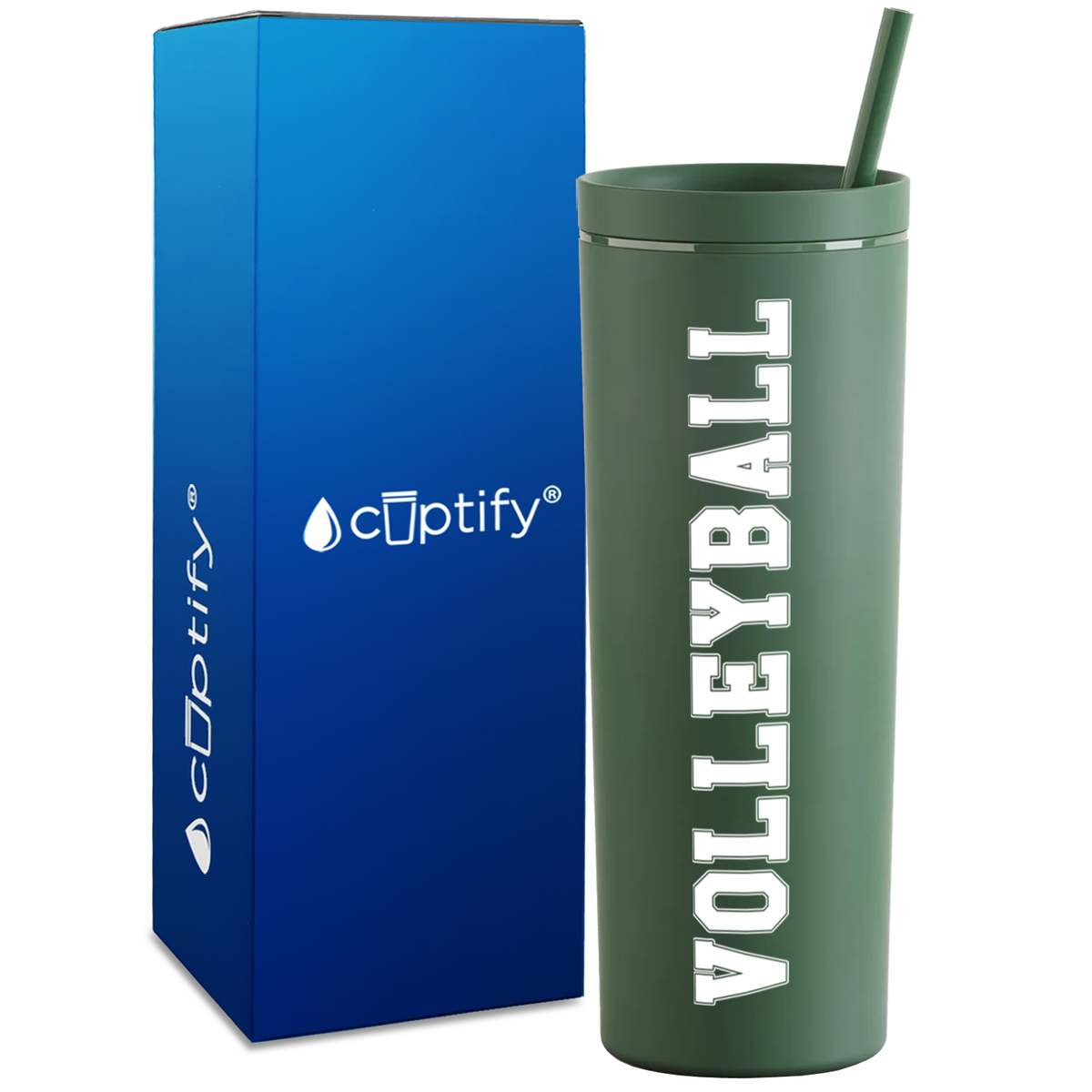 Volleyball on 18oz Acrylic Skinny Tumbler