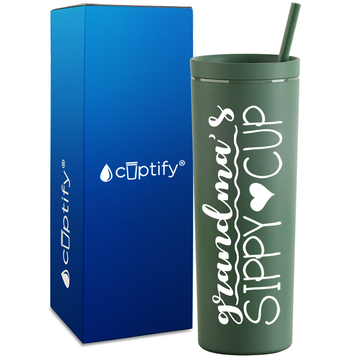 Grandma's Sippy Cup on 18oz Acrylic Skinny Tumbler
