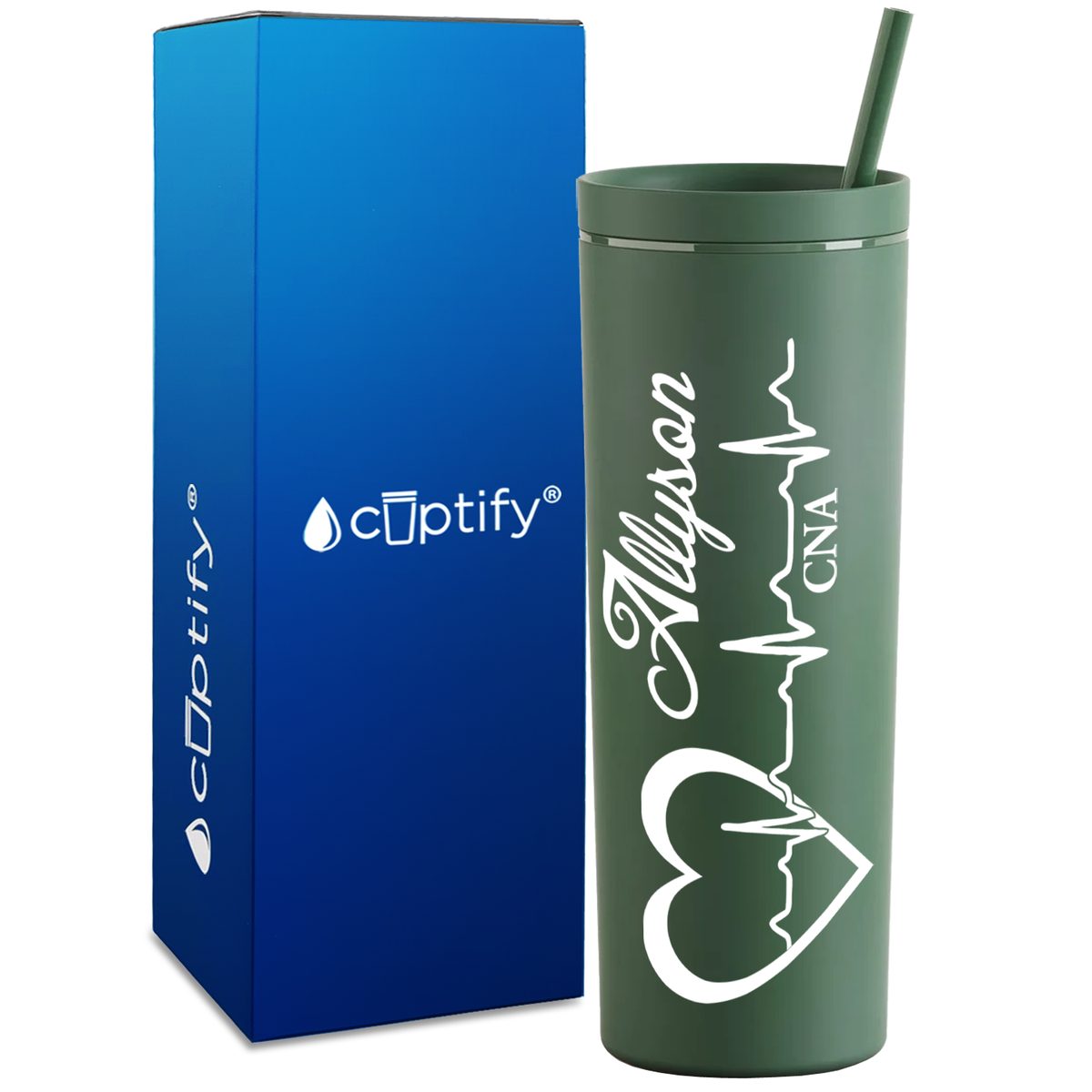 Personalized CNA Certified Nurse Assistant on 18oz Acrylic Skinny Tumbler