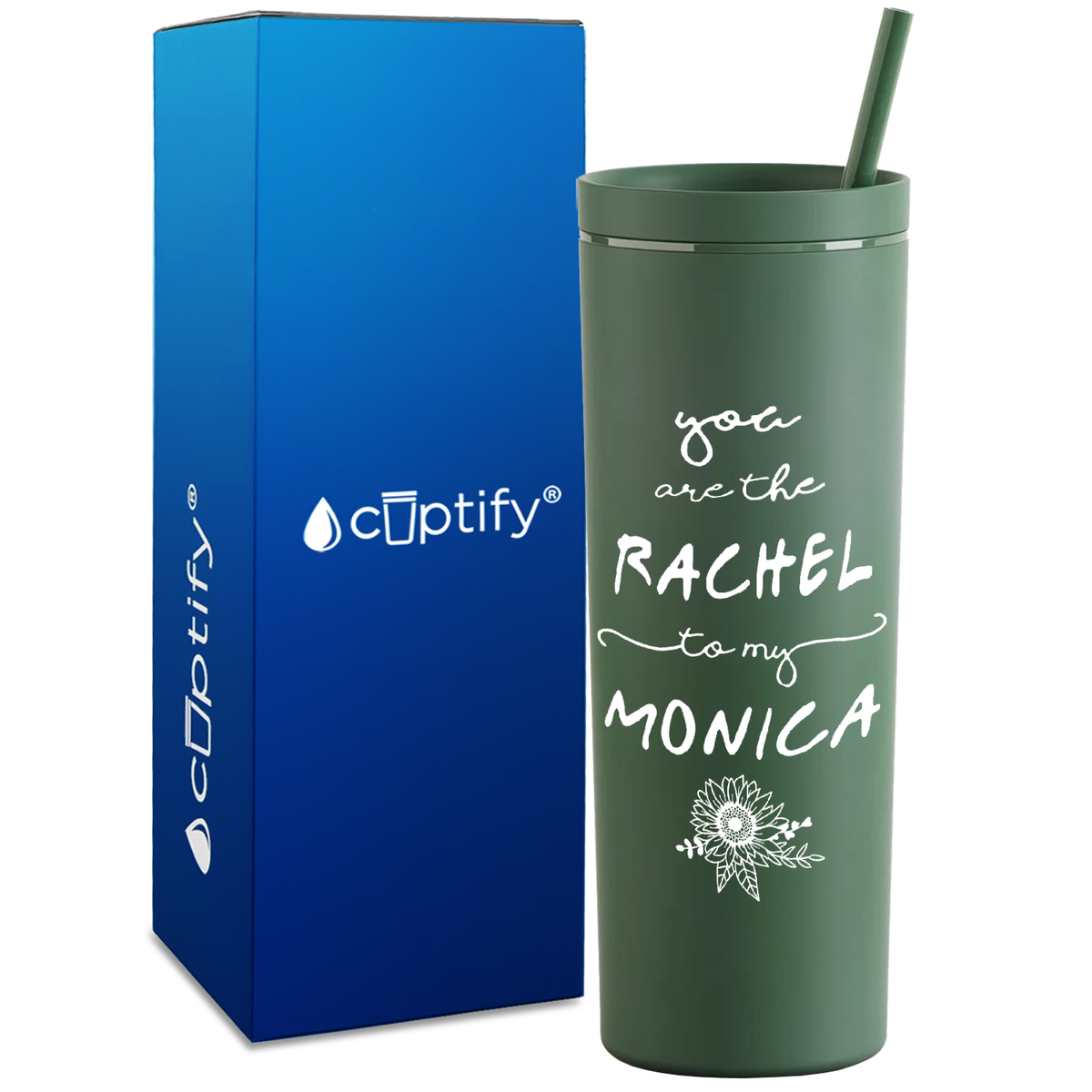 You are the Rachel to my Monica on 18oz Acrylic Skinny Tumbler