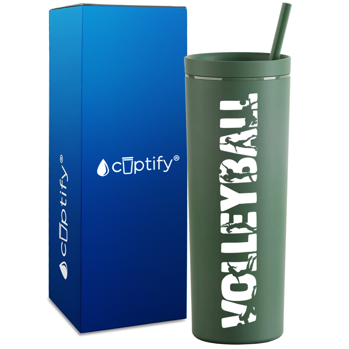 Volleyball Players on 18oz Acrylic Skinny Tumbler