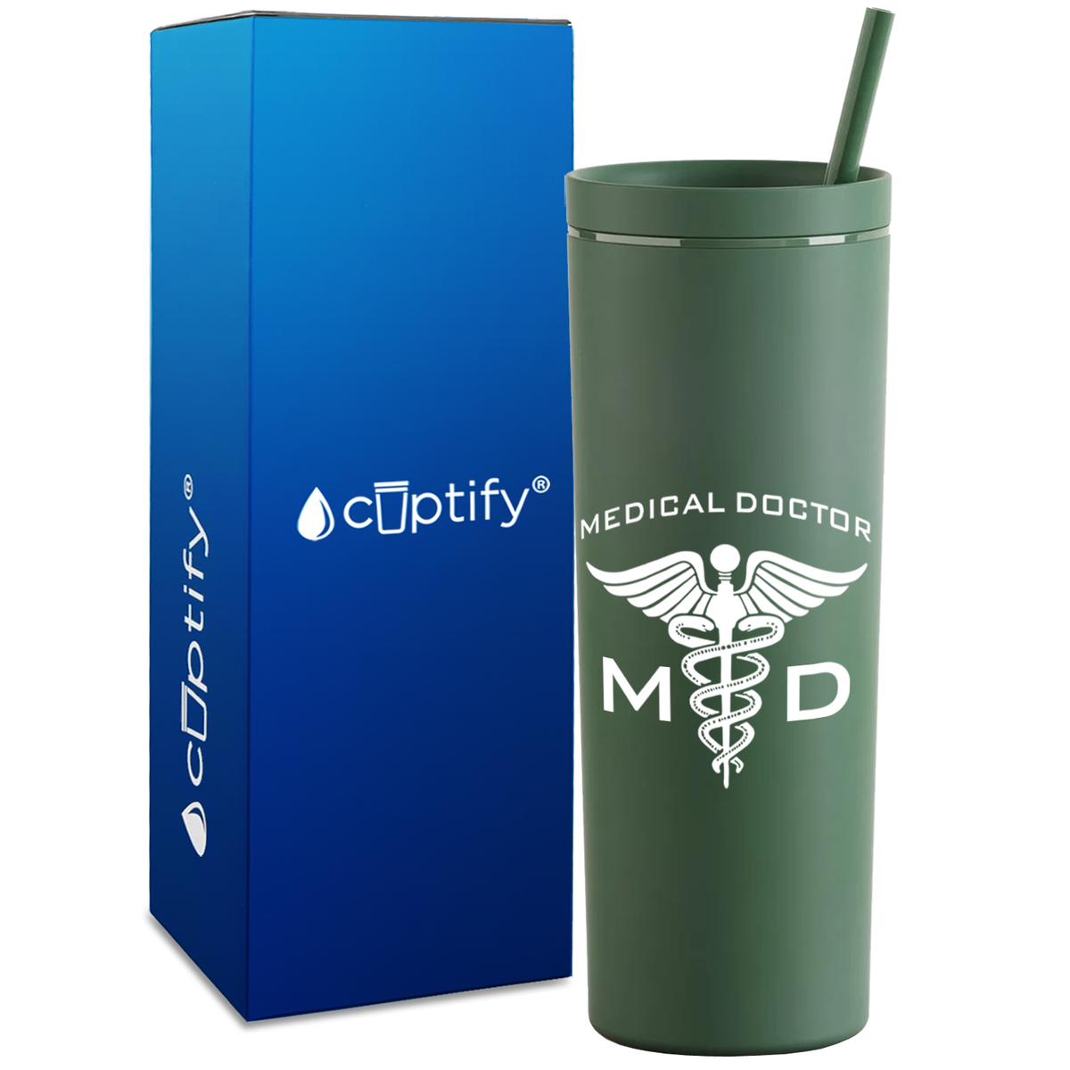MD Medical Doctor on 18oz Acrylic Skinny Tumbler
