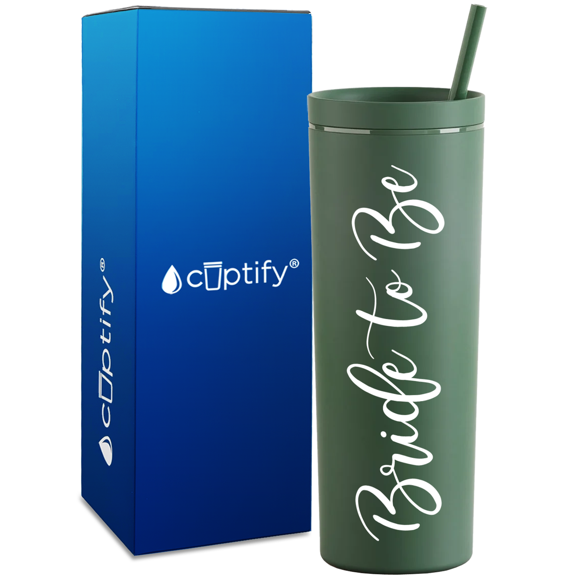 Bride To Be on 18oz Acrylic Skinny Tumbler