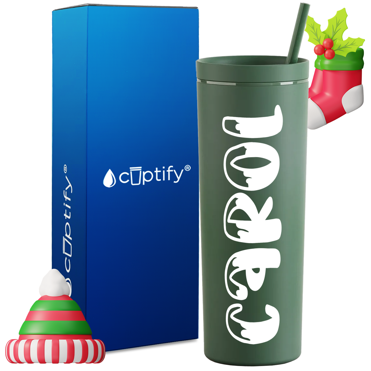 Personalized Frosty Style on 18oz Acrylic Christmas Tumbler