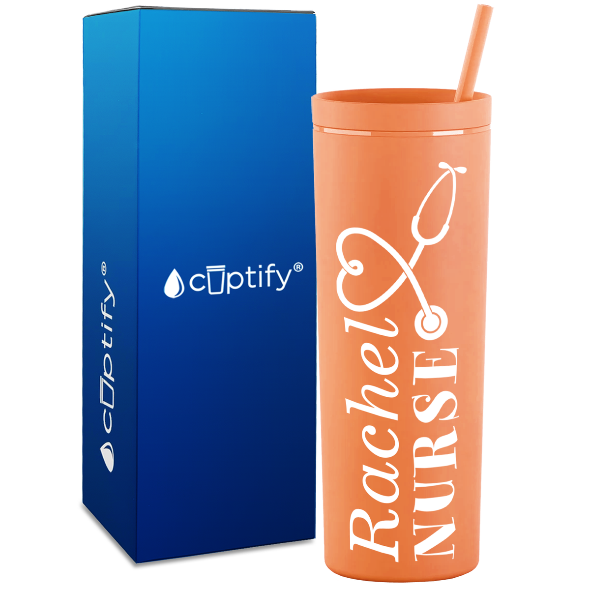 Personalized Nurse on 18oz Acrylic Skinny Tumbler