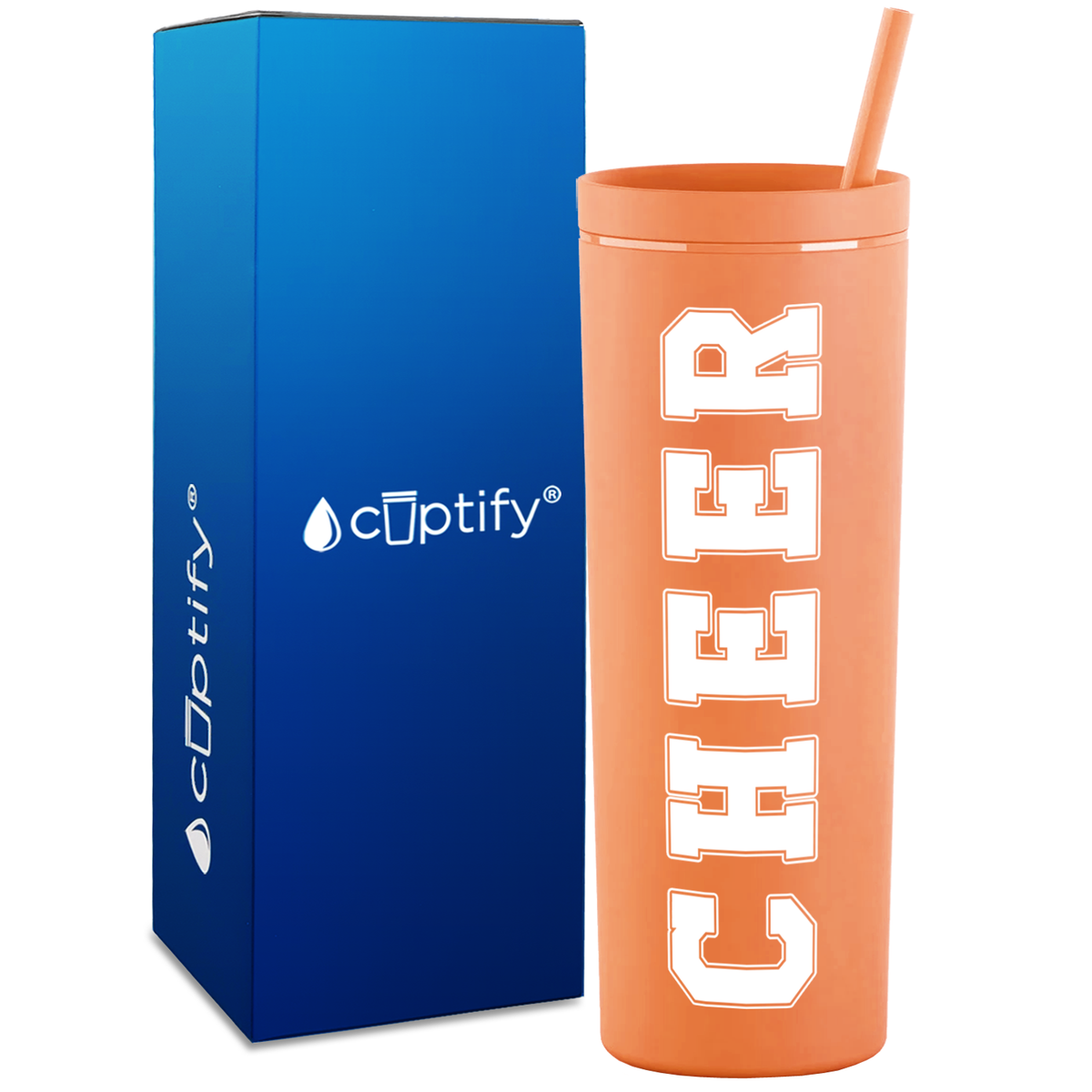 Cheer on 18oz Acrylic Skinny Tumbler