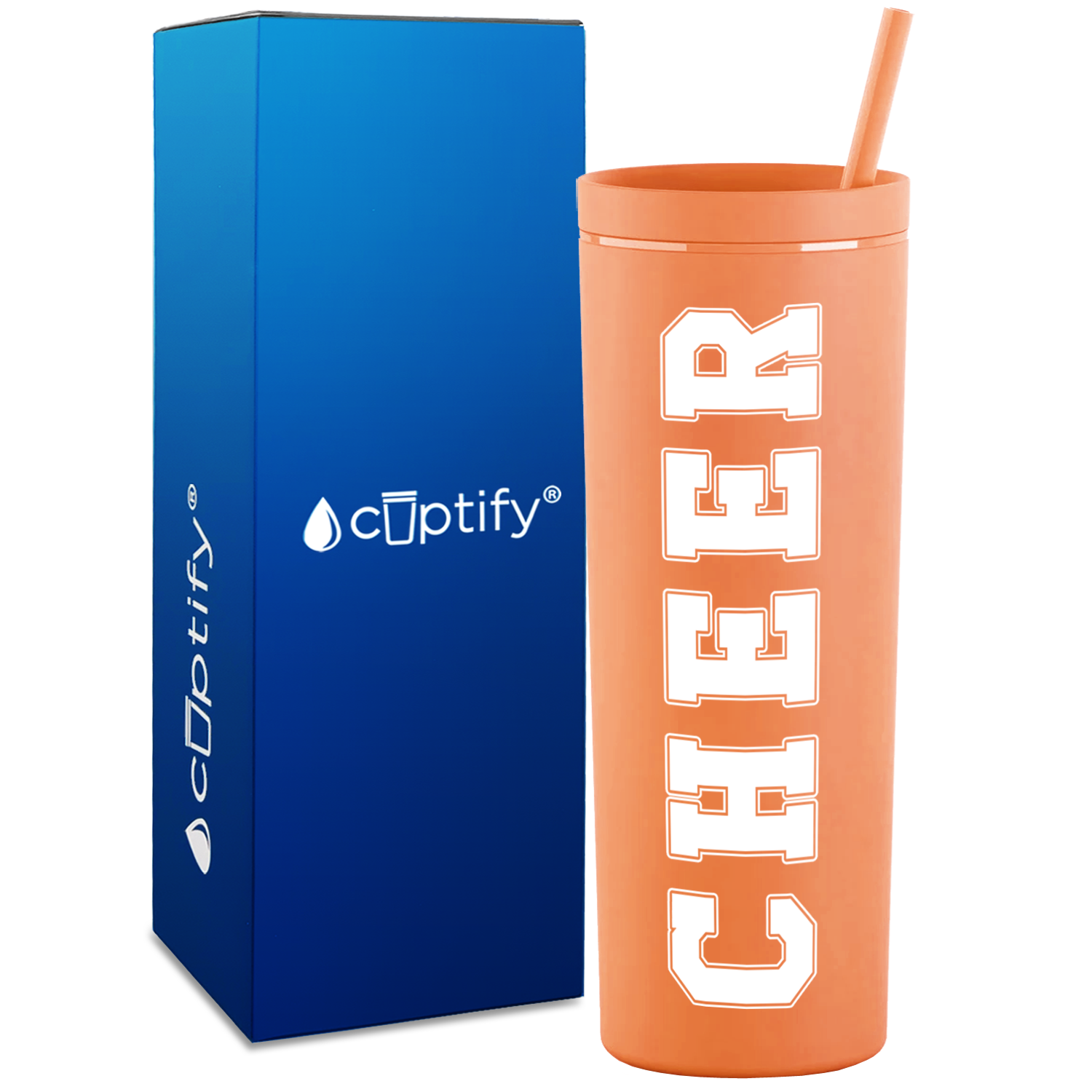 Cheer on 18oz Acrylic Skinny Tumbler