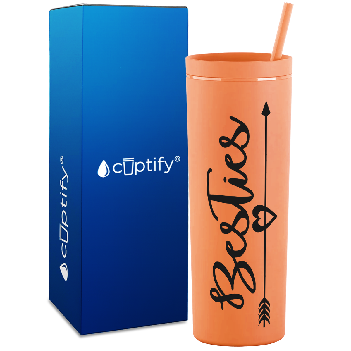 Best Friend Besties on 18oz Acrylic Skinny Tumbler