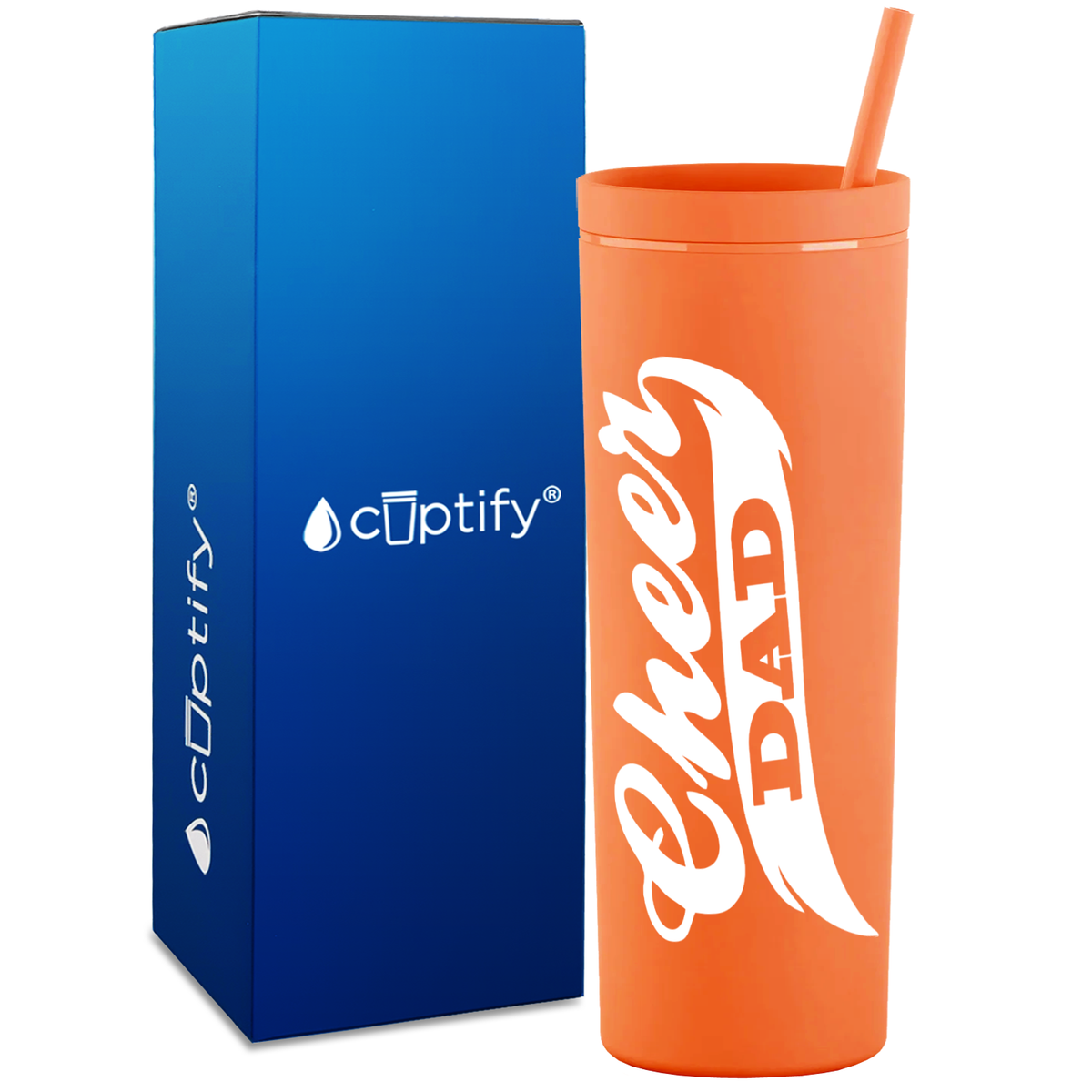 Cheer Dad on 18oz Acrylic Skinny Tumbler