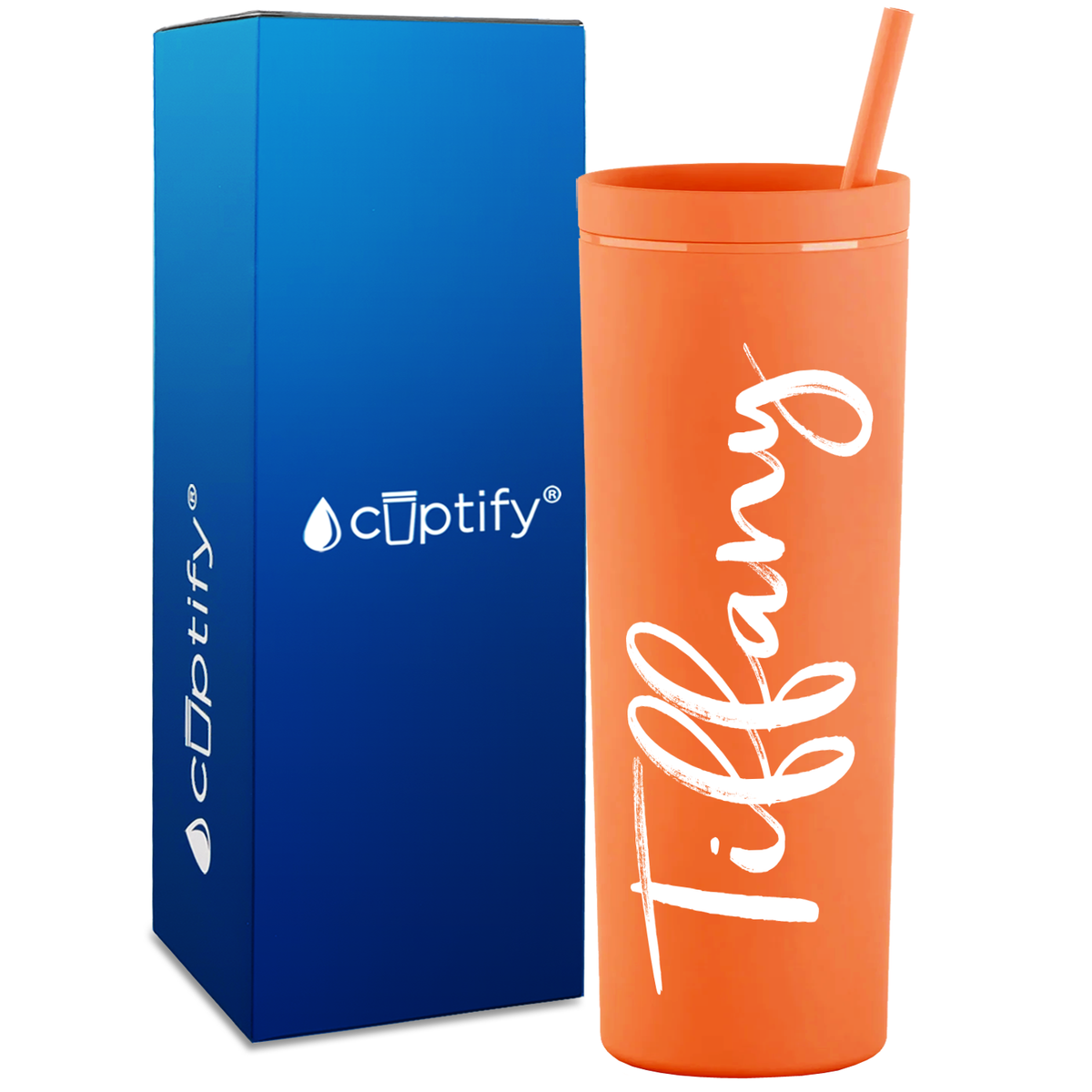 Personalized Tiffany Style on 18oz Acrylic Skinny Tumbler