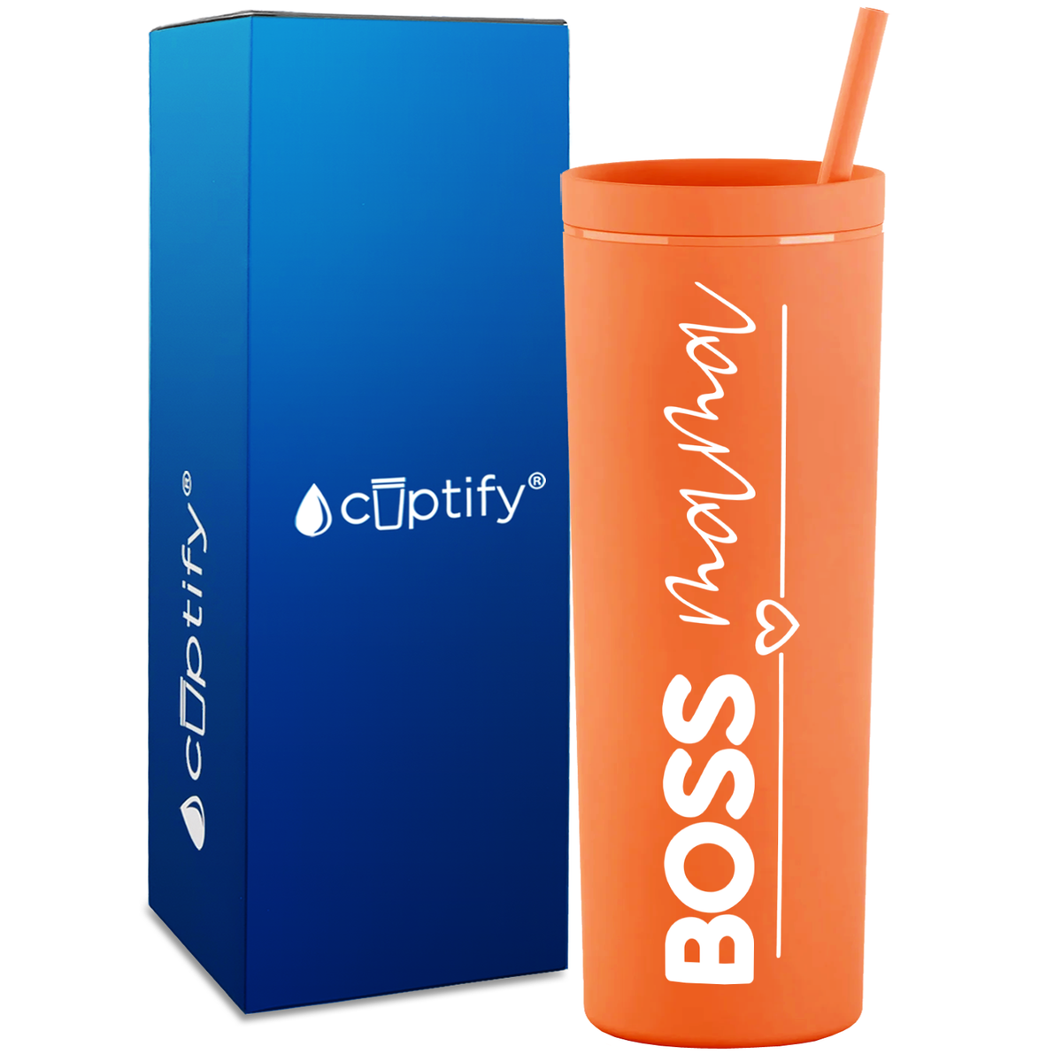 Boss Mama on 18oz Acrylic Skinny Tumbler