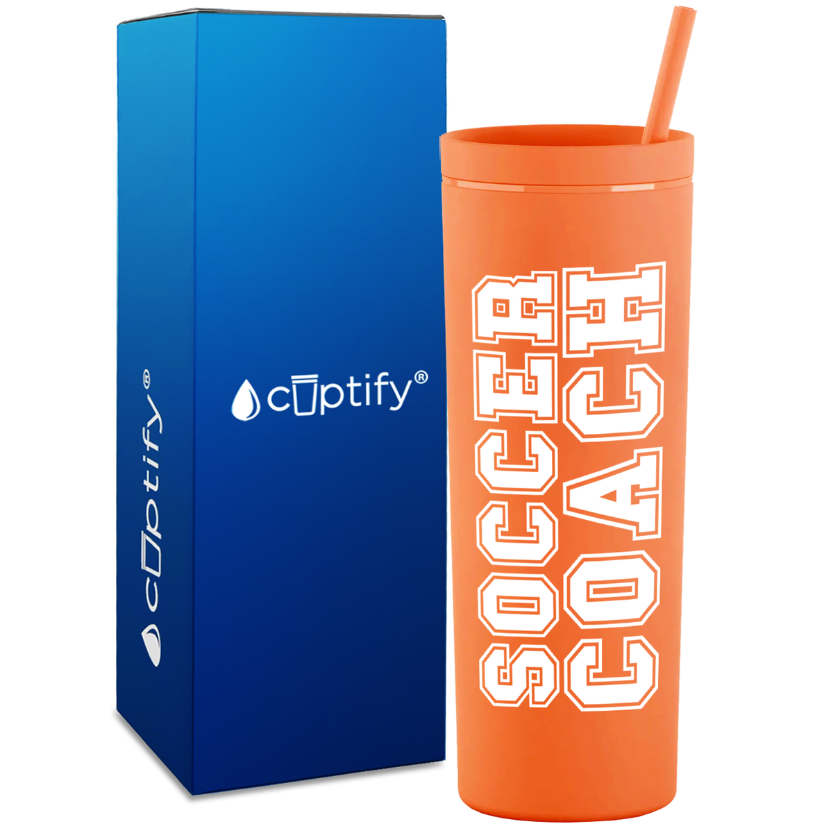 Soccer Coach on 18oz Acrylic Skinny Tumbler