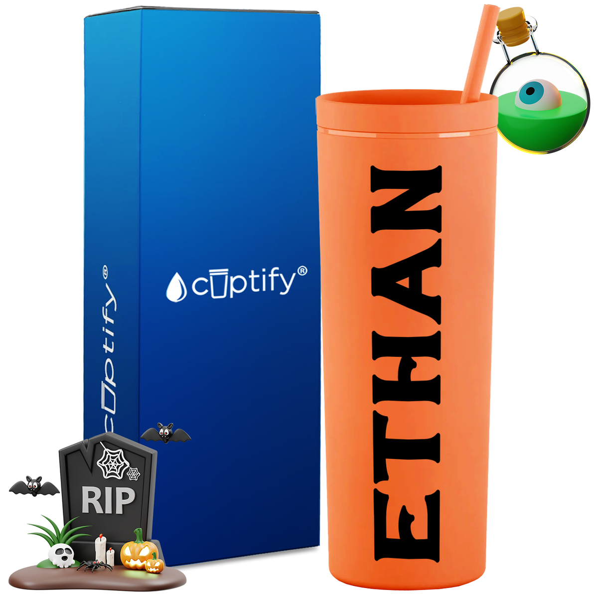 Personalized Grim Style on 18oz Acrylic Halloween Tumbler