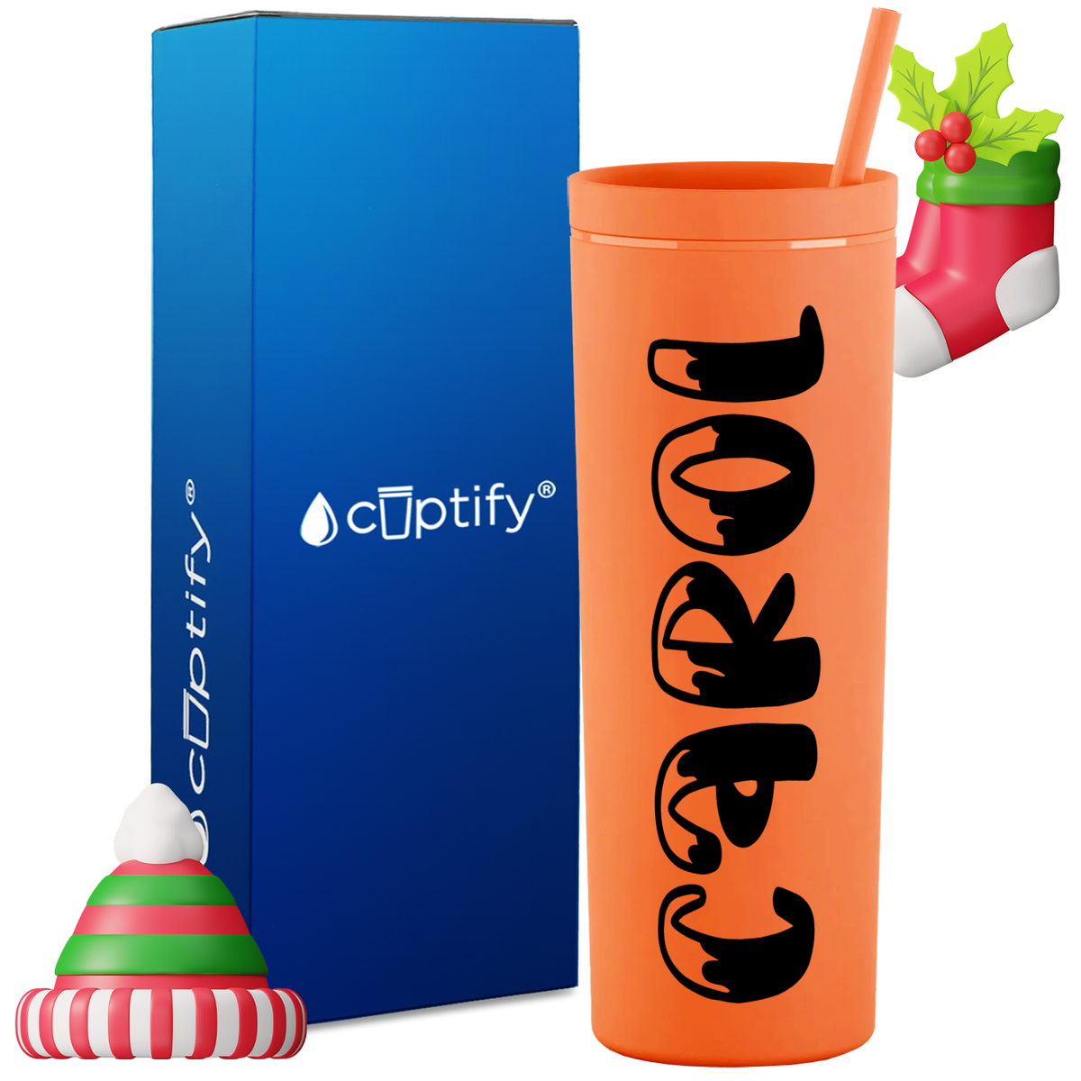 Personalized Frosty Style on 18oz Acrylic Christmas Tumbler