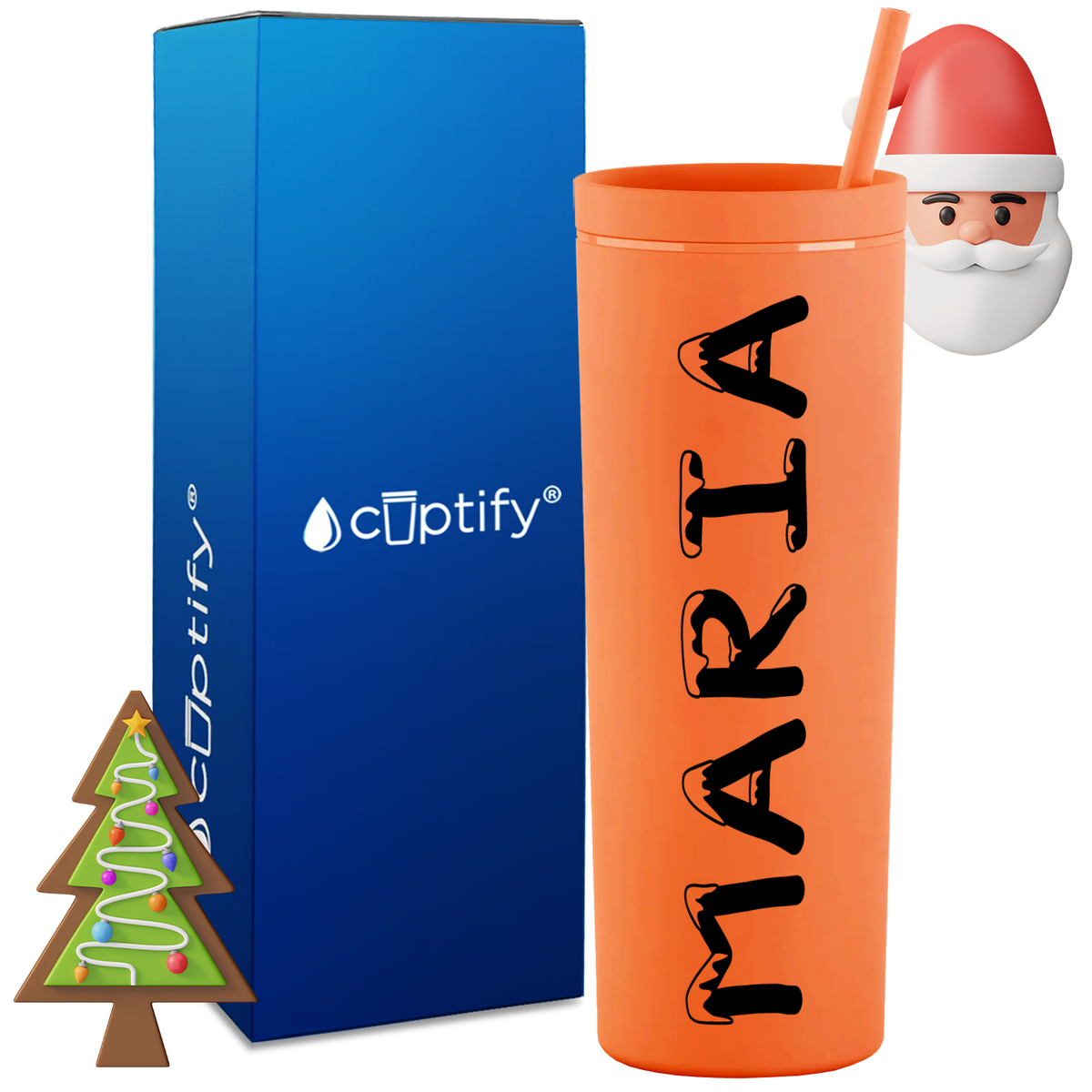 Personalized Snowy Style on 18oz Acrylic Christmas Tumbler