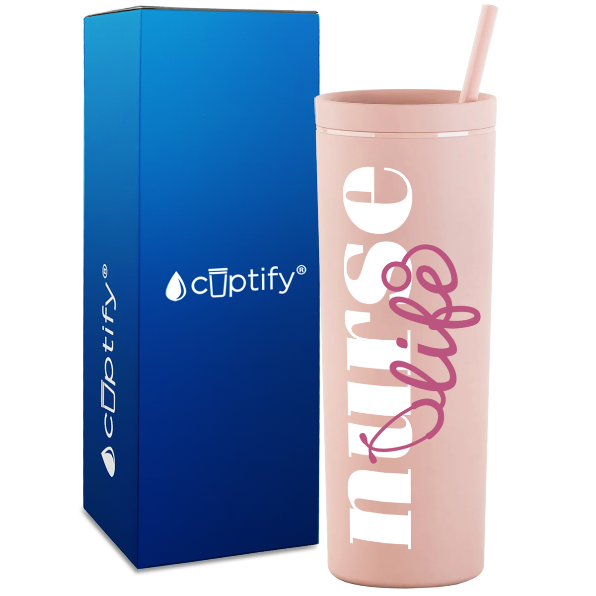 Nurse Life on 18oz Acrylic Skinny Tumbler