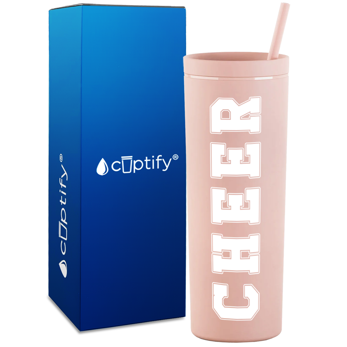 Cheer on 18oz Acrylic Skinny Tumbler
