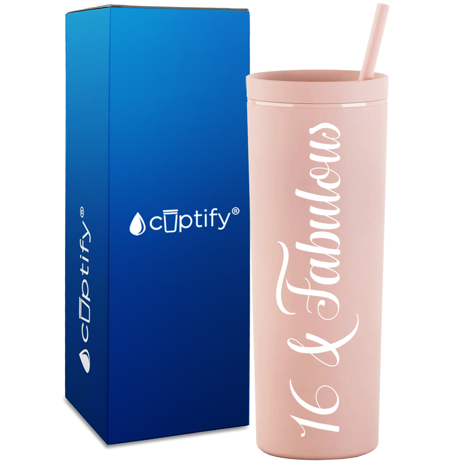 16 and Fabulous on 18oz Acrylic Skinny Tumbler