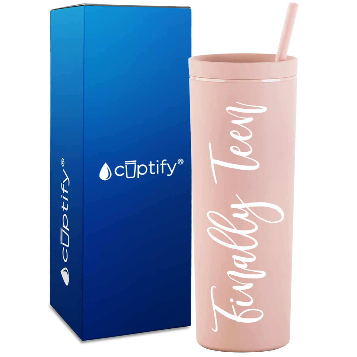 Finally Teen on 18oz Acrylic Skinny Tumbler