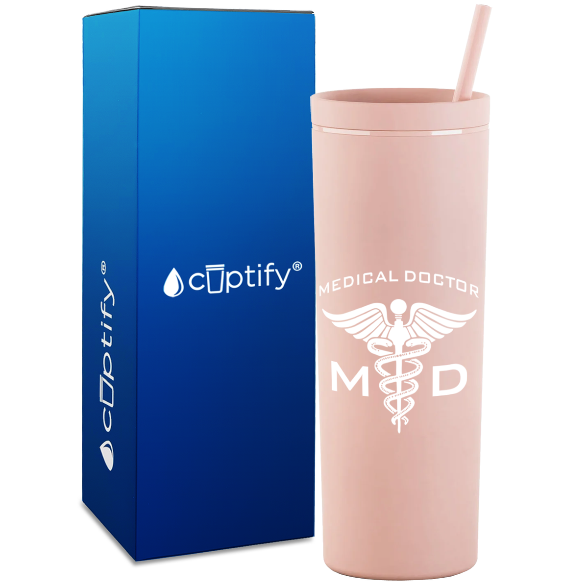 MD Medical Doctor on 18oz Acrylic Skinny Tumbler