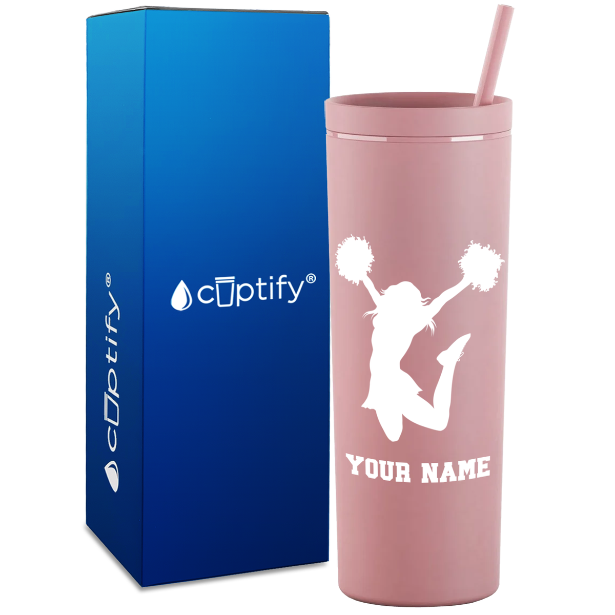 Personalized Cheerleader on 18oz Acrylic Skinny Tumbler