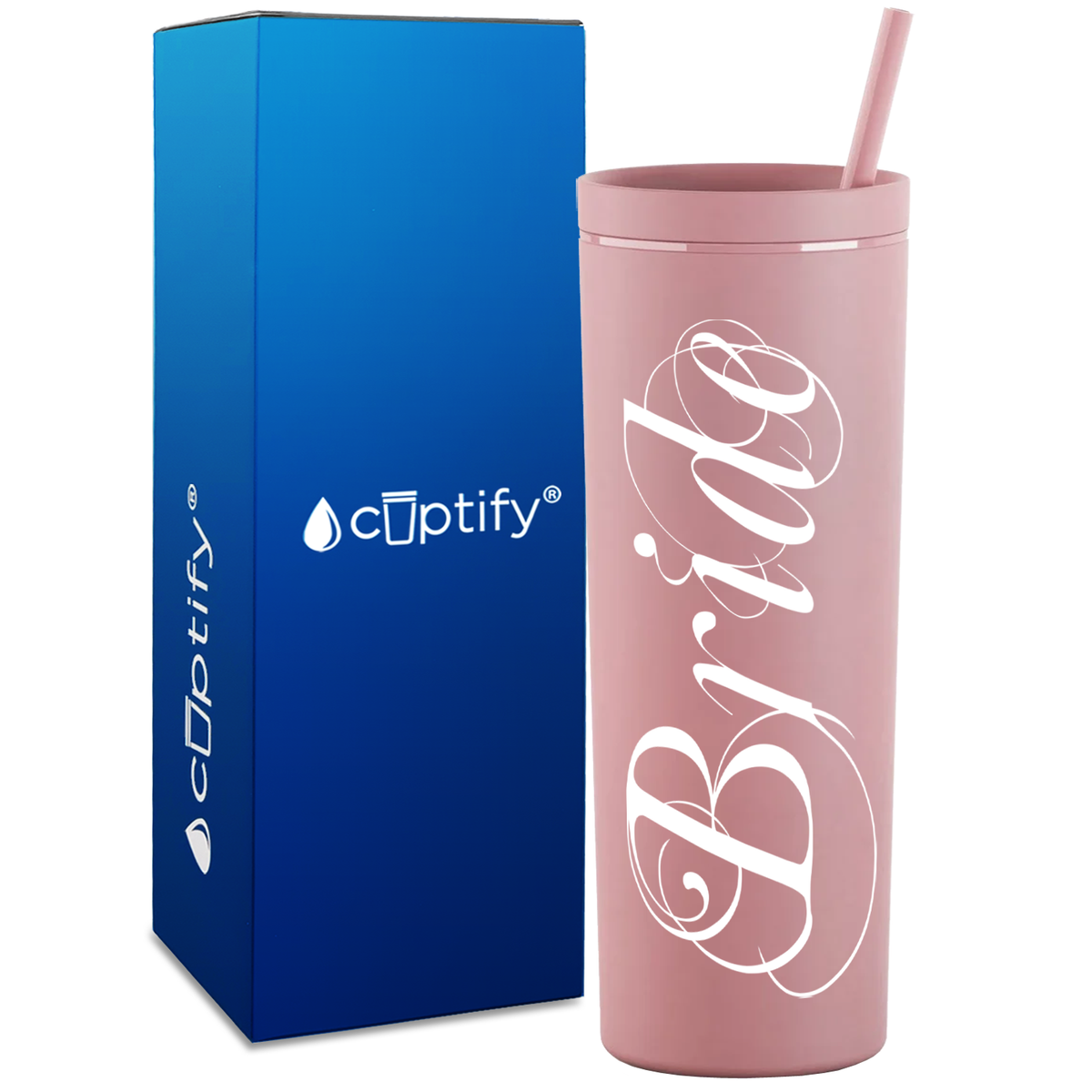 Elegant Bride on 18oz Acrylic Skinny Tumbler
