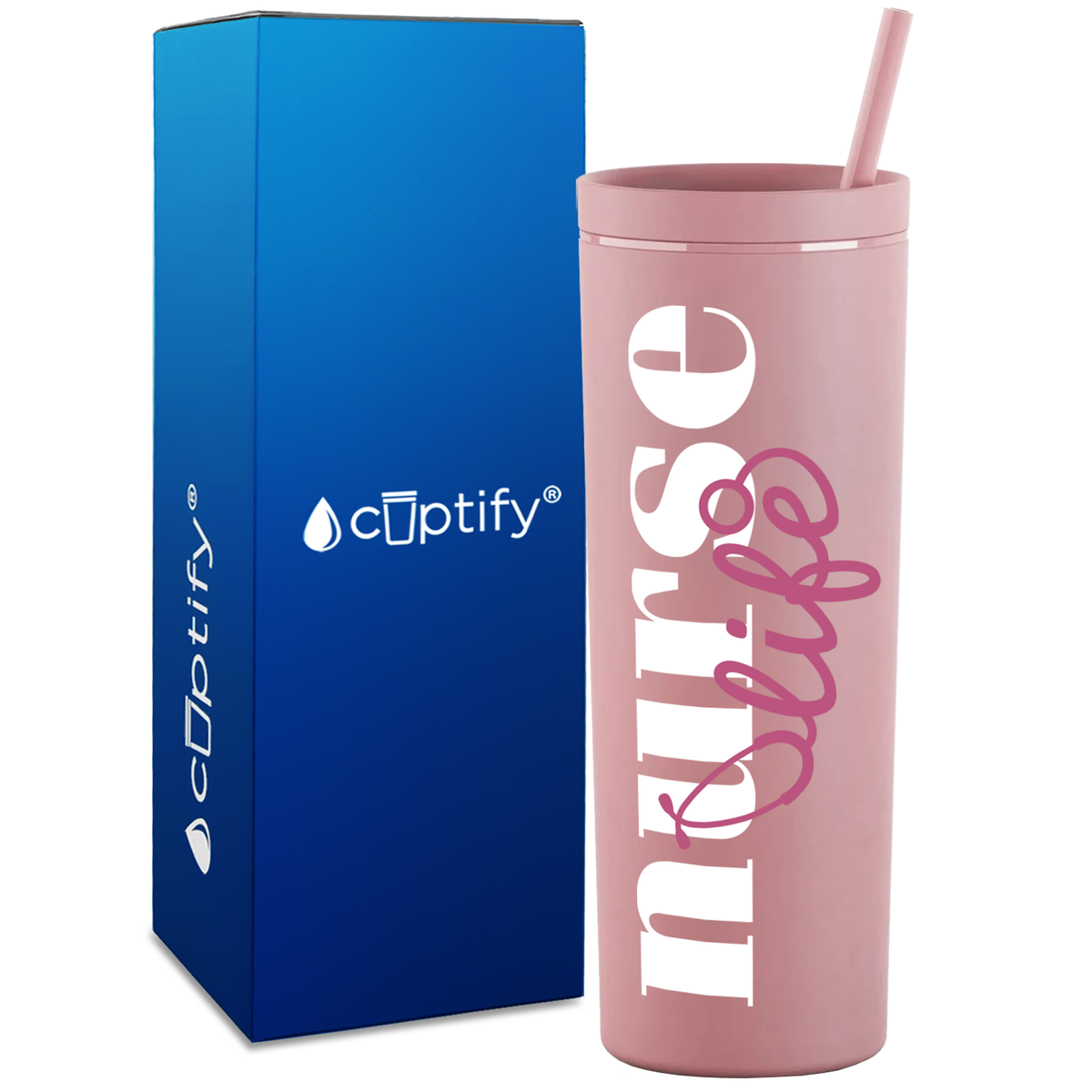 Nurse Life on 18oz Acrylic Skinny Tumbler