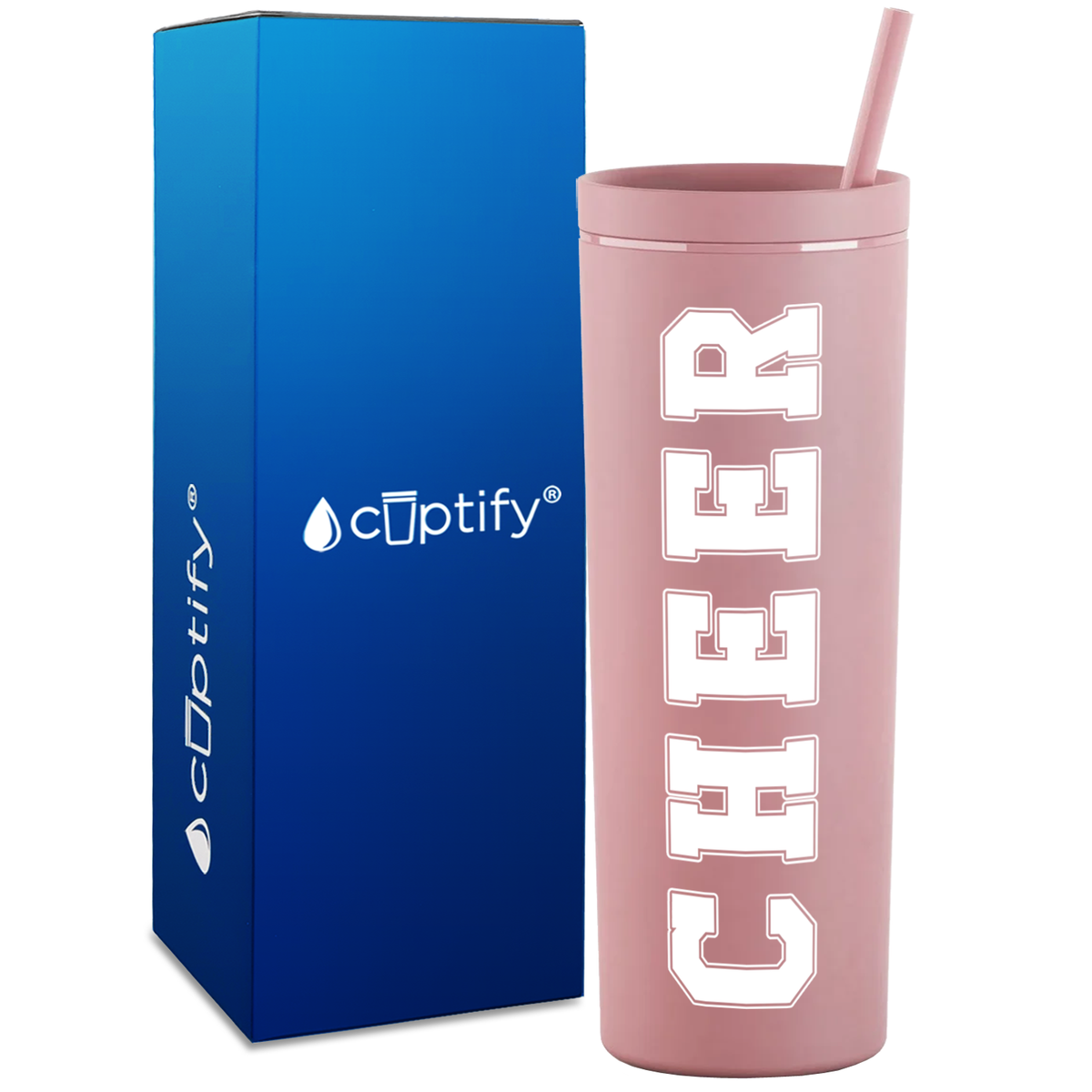 Cheer on 18oz Acrylic Skinny Tumbler