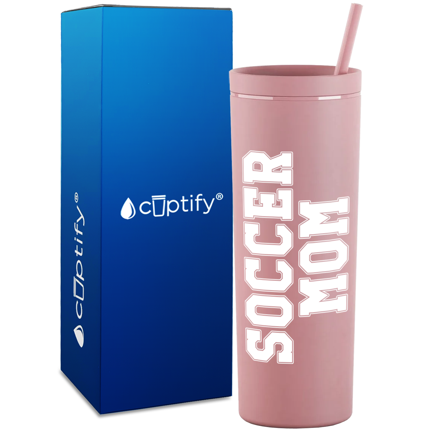 Soccer Mom on 18oz Acrylic Skinny Tumbler