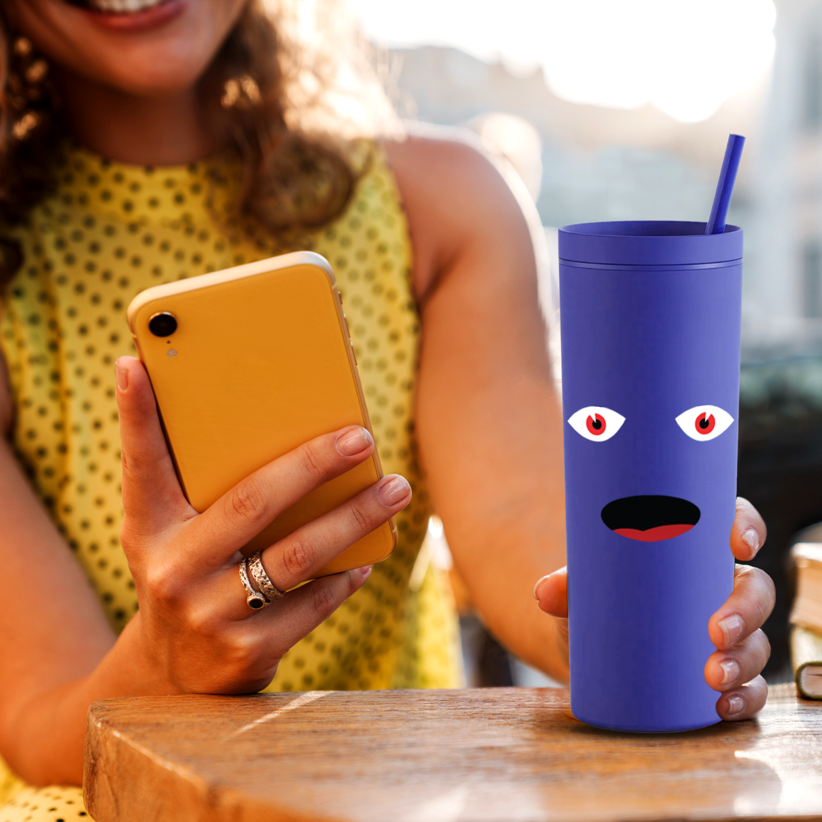 Confused Cutie on 18oz Acrylic Halloween Skinny Tumbler