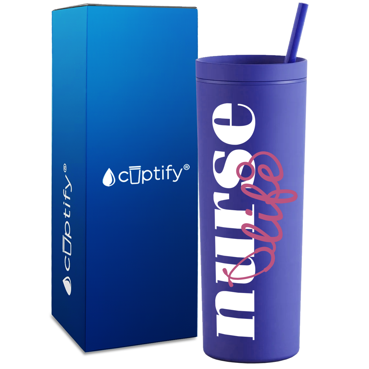 Nurse Life on 18oz Acrylic Skinny Tumbler