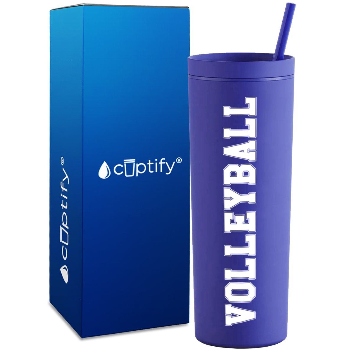 Volleyball on 18oz Acrylic Skinny Tumbler