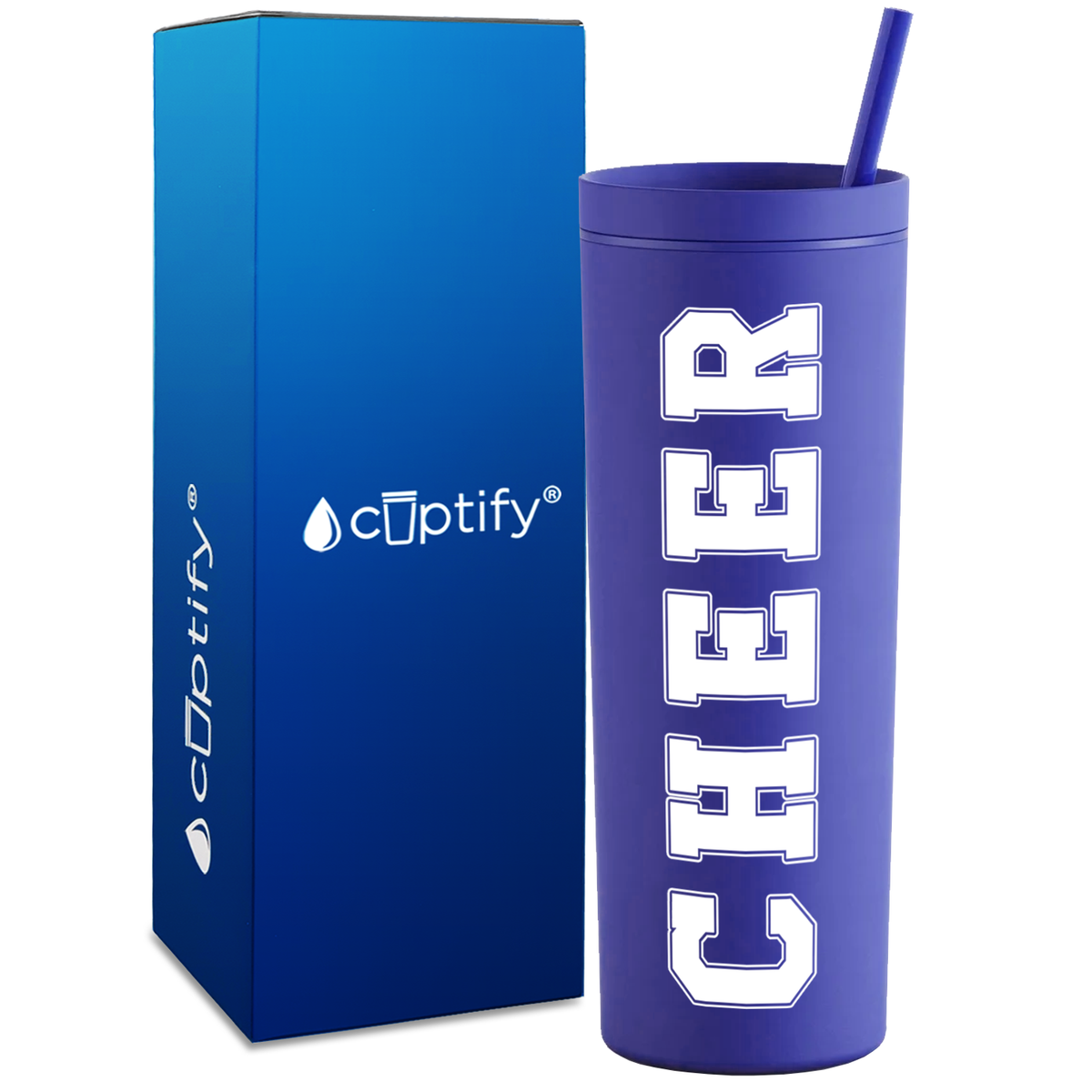 Cheer on 18oz Acrylic Skinny Tumbler