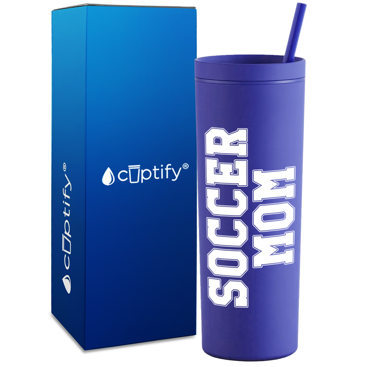 Soccer Mom on 18oz Acrylic Skinny Tumbler