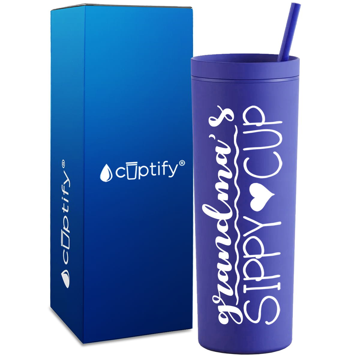 Grandma's Sippy Cup on 18oz Acrylic Skinny Tumbler