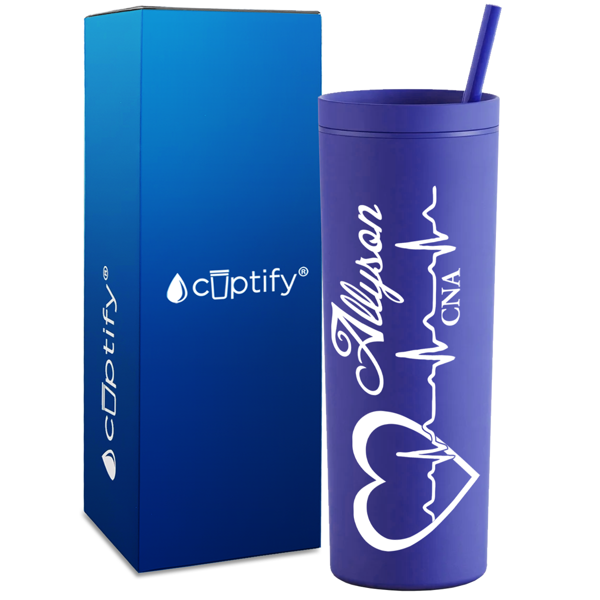 Personalized CNA Certified Nurse Assistant on 18oz Acrylic Skinny Tumbler
