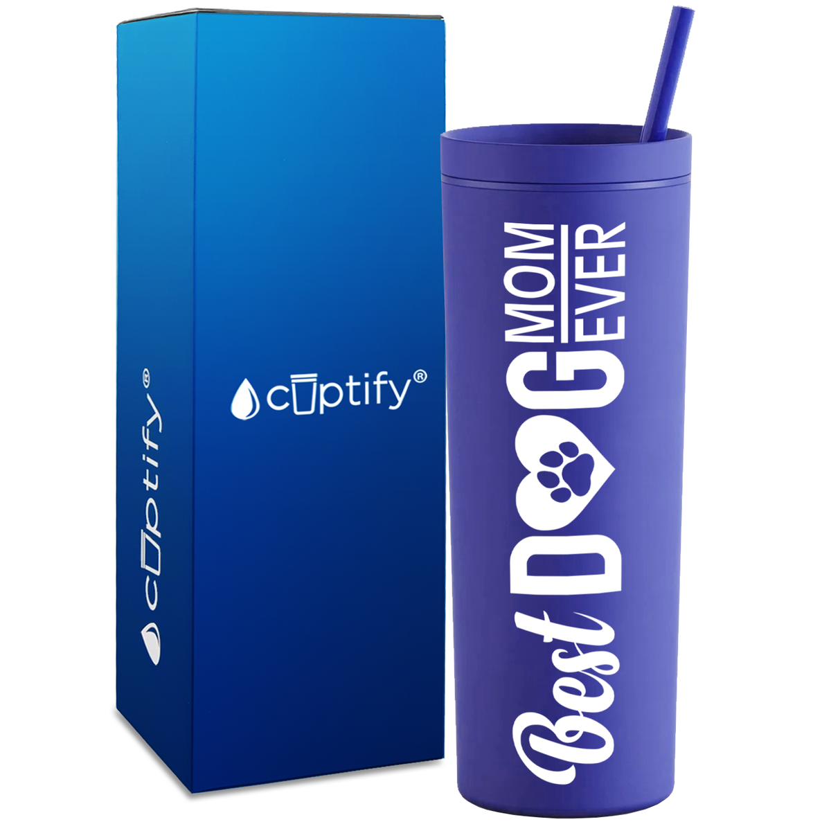 Best Dog Mom Ever on 18oz Acrylic Skinny Tumbler