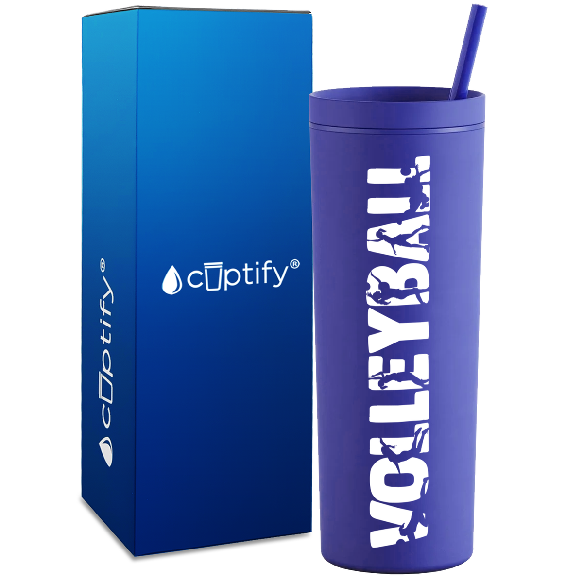 Volleyball Players on 18oz Acrylic Skinny Tumbler