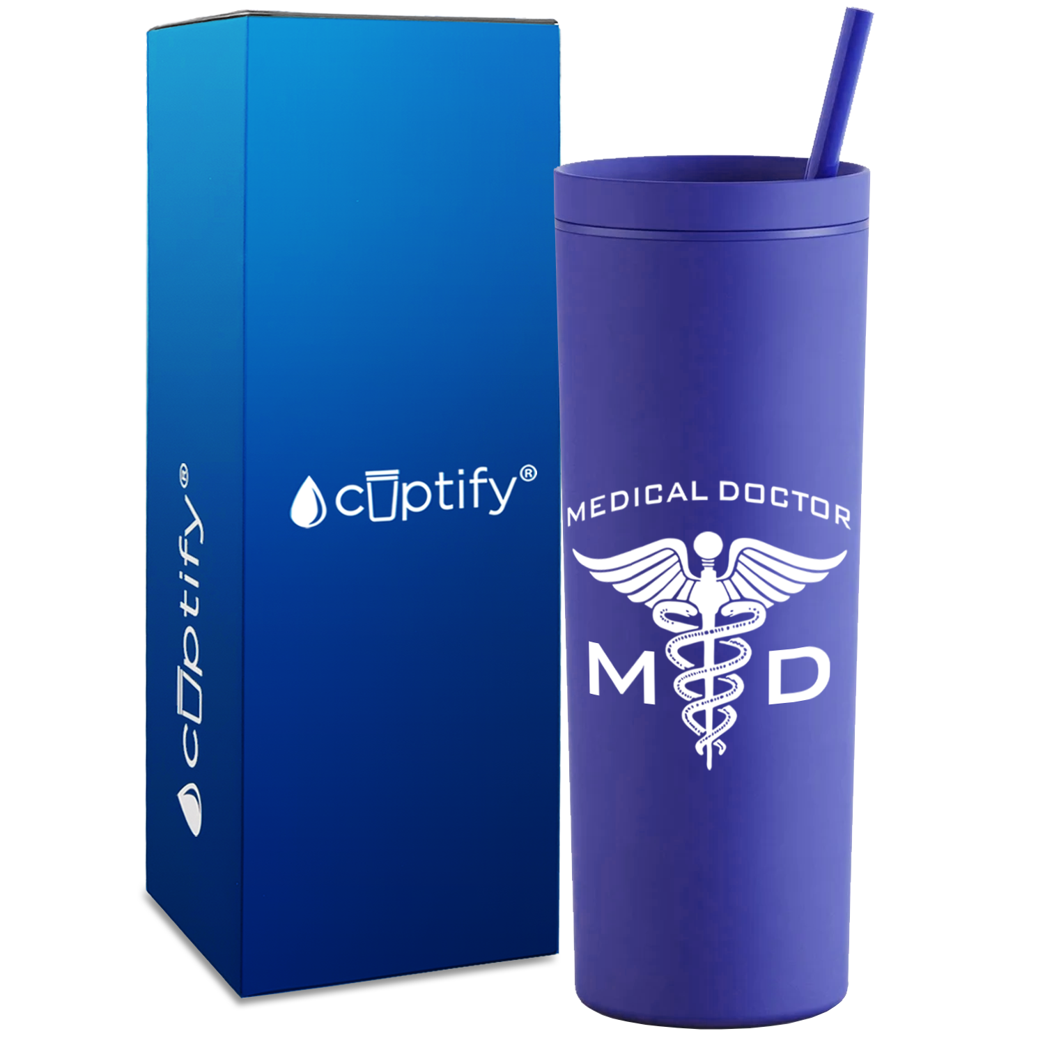 MD Medical Doctor on 18oz Acrylic Skinny Tumbler