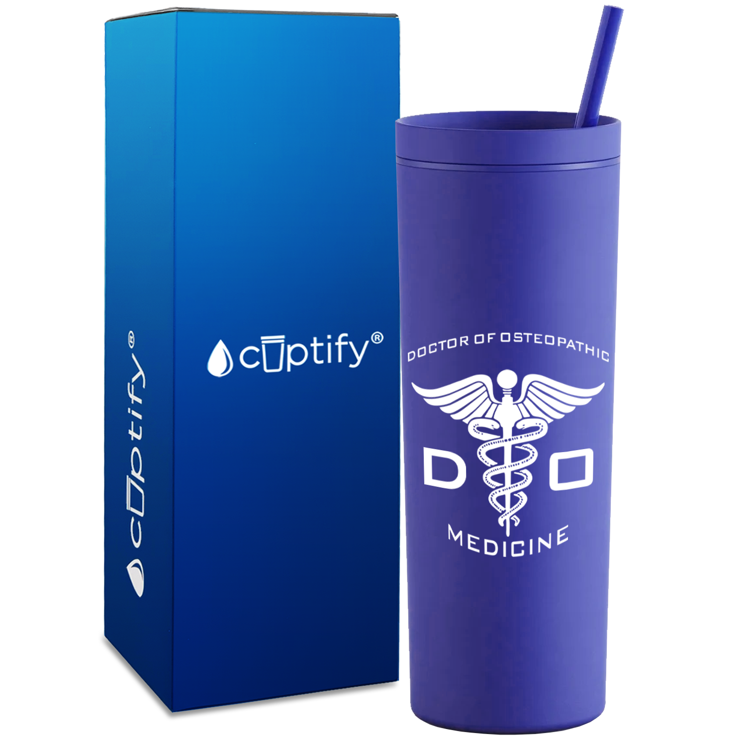 DO Doctor of Osteopathic on 18oz Acrylic Skinny Tumbler