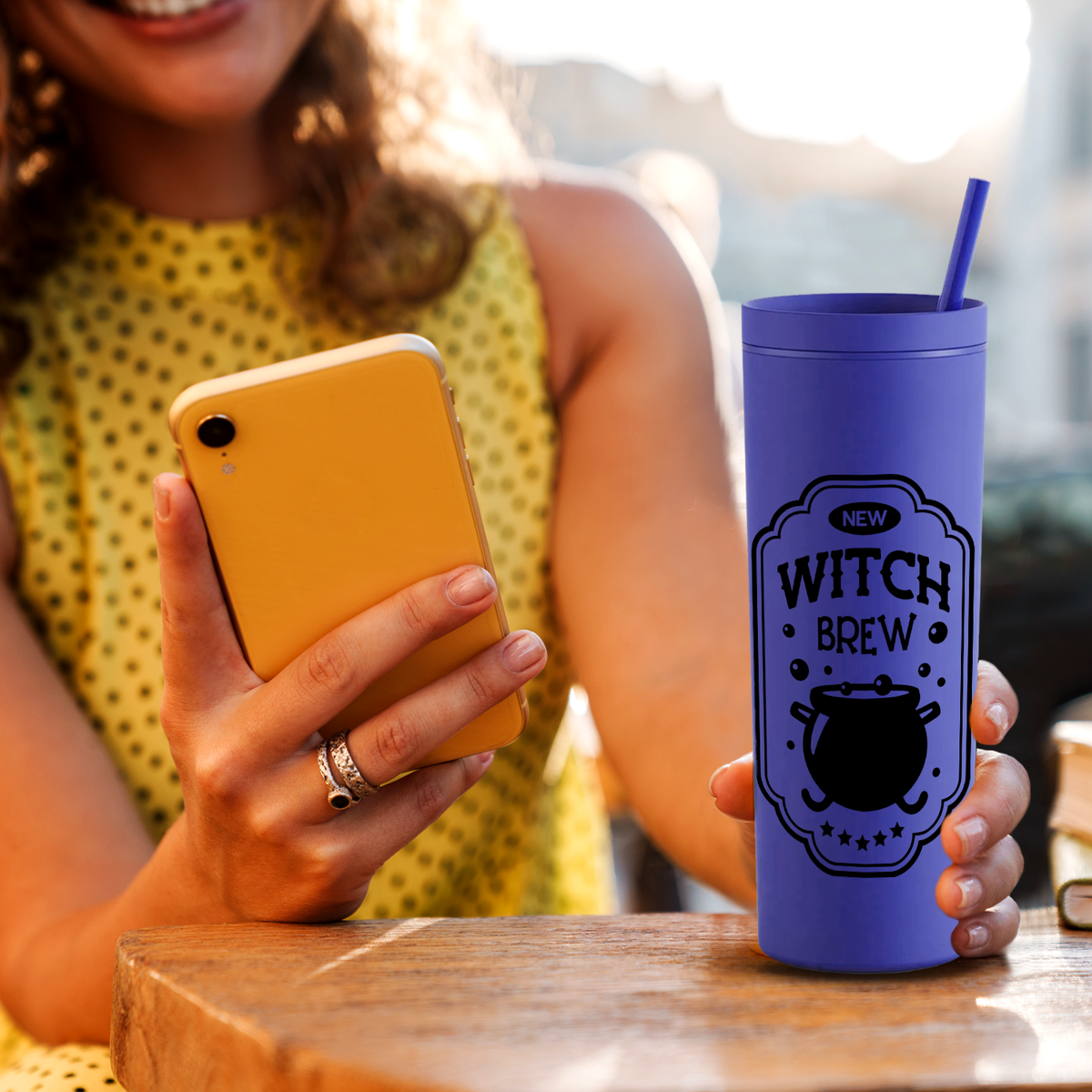New Witch Brew on Purple 18oz Acrylic Halloween Skinny Tumbler
