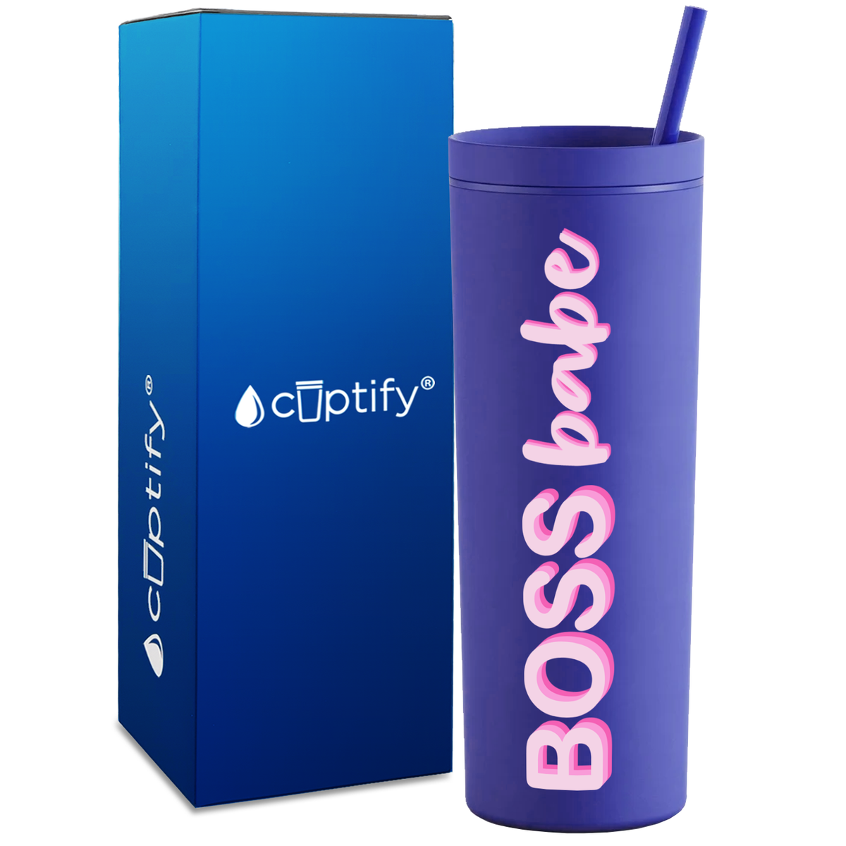 Boss Babe on 18oz Acrylic Skinny Tumbler