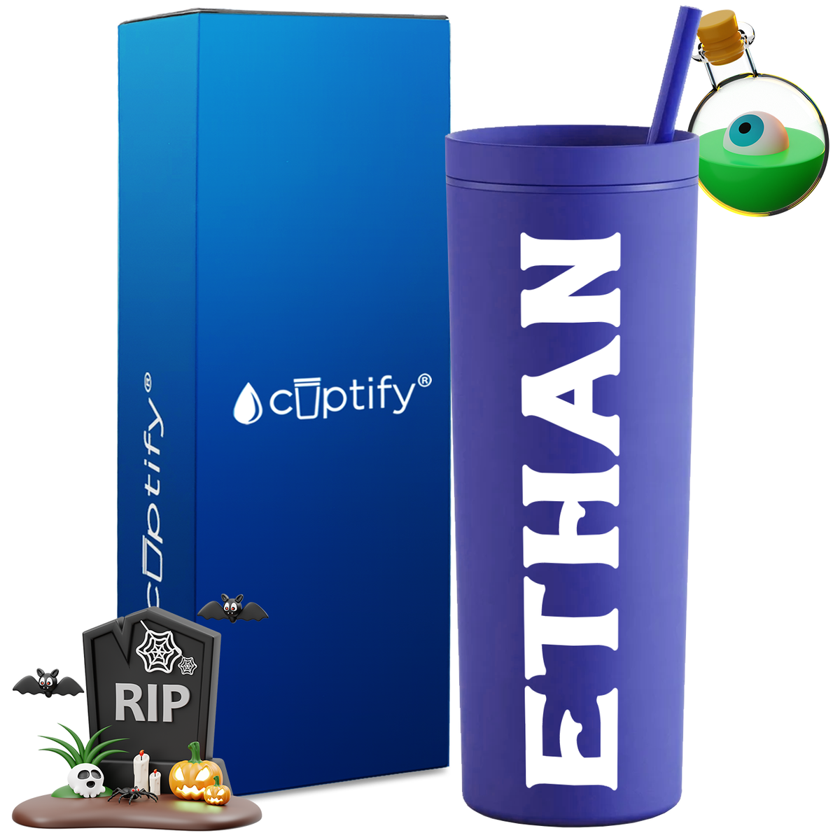 Personalized Grim Style on 18oz Acrylic Halloween Tumbler