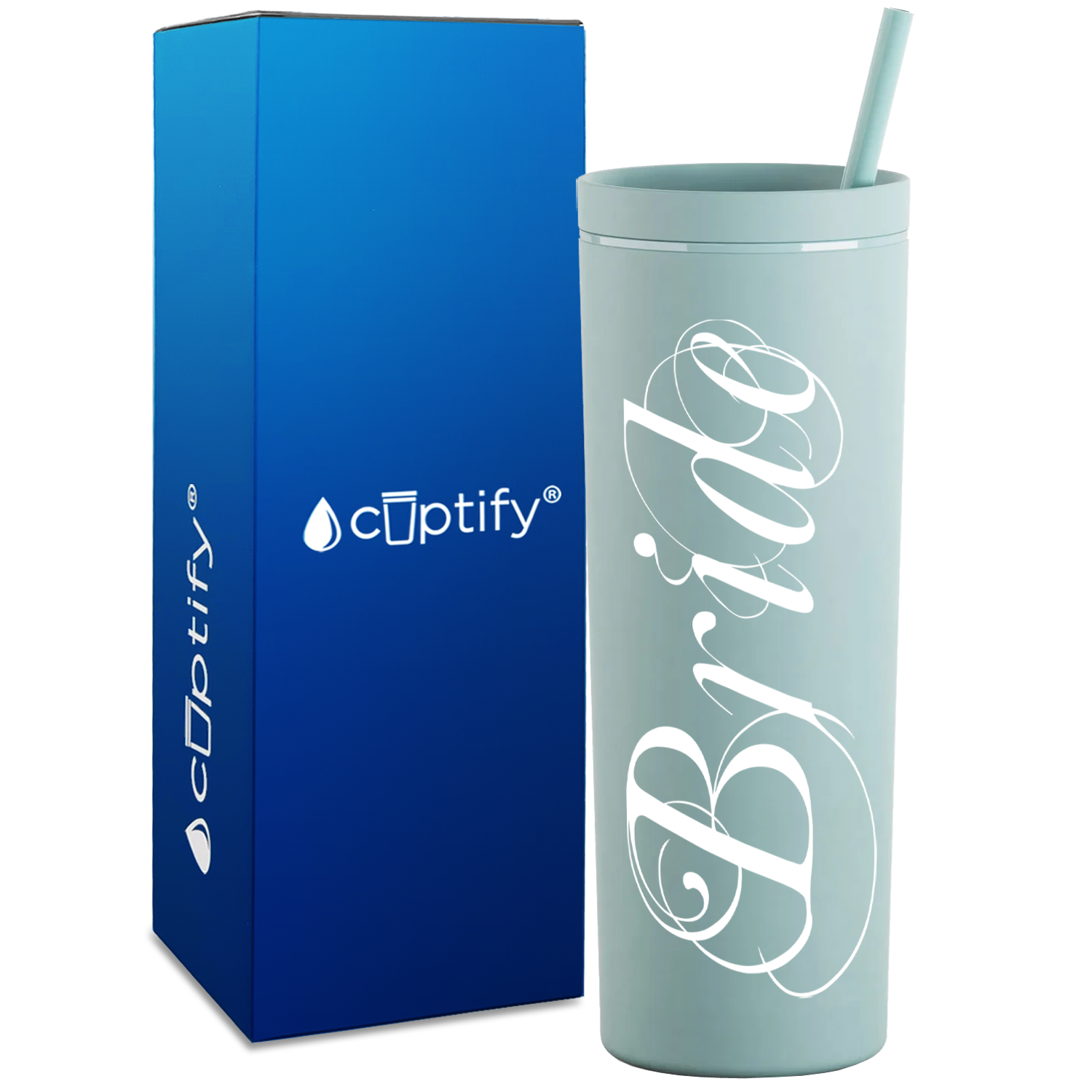 Elegant Bride on 18oz Acrylic Skinny Tumbler