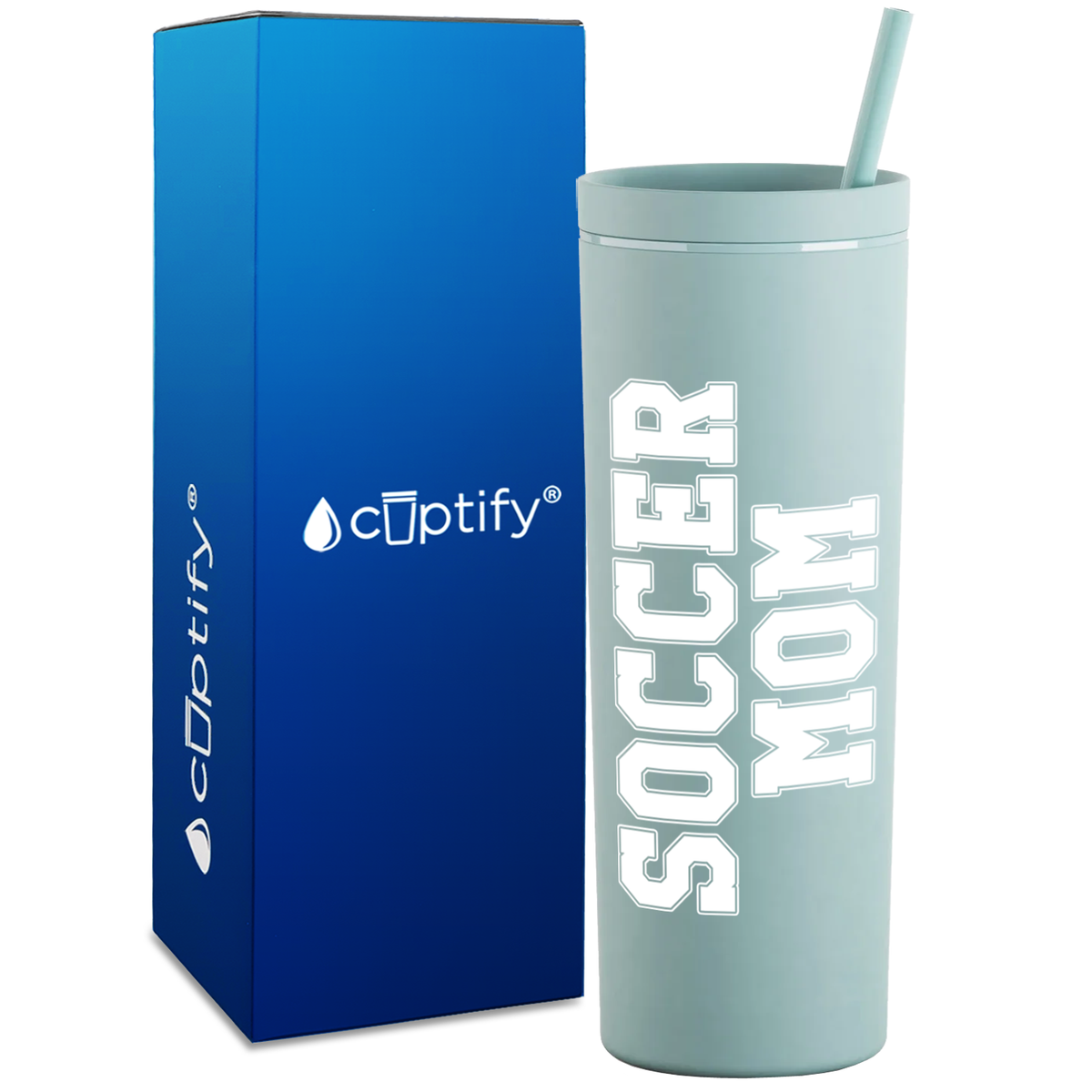 Soccer Mom on 18oz Acrylic Skinny Tumbler