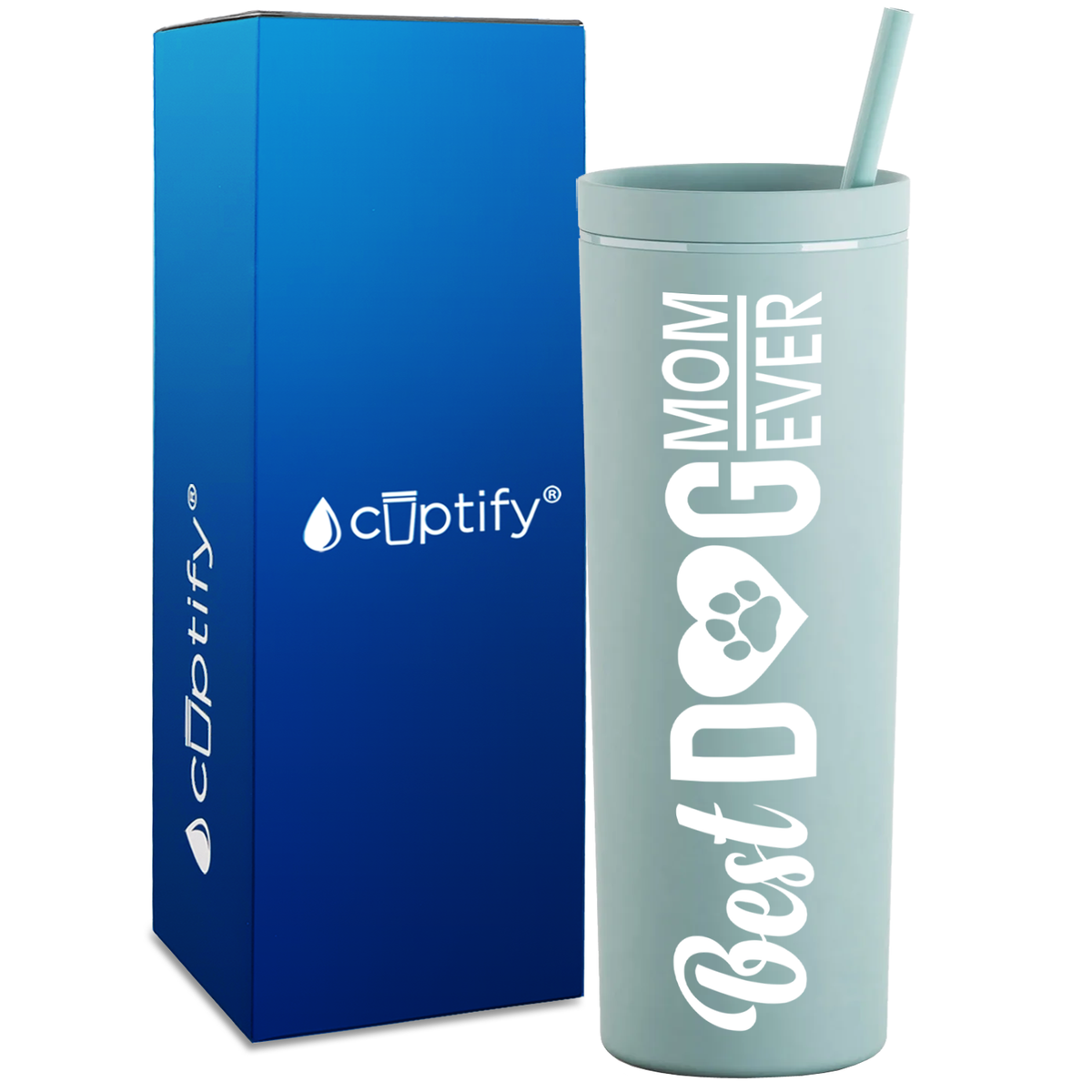 Best Dog Mom Ever on 18oz Acrylic Skinny Tumbler