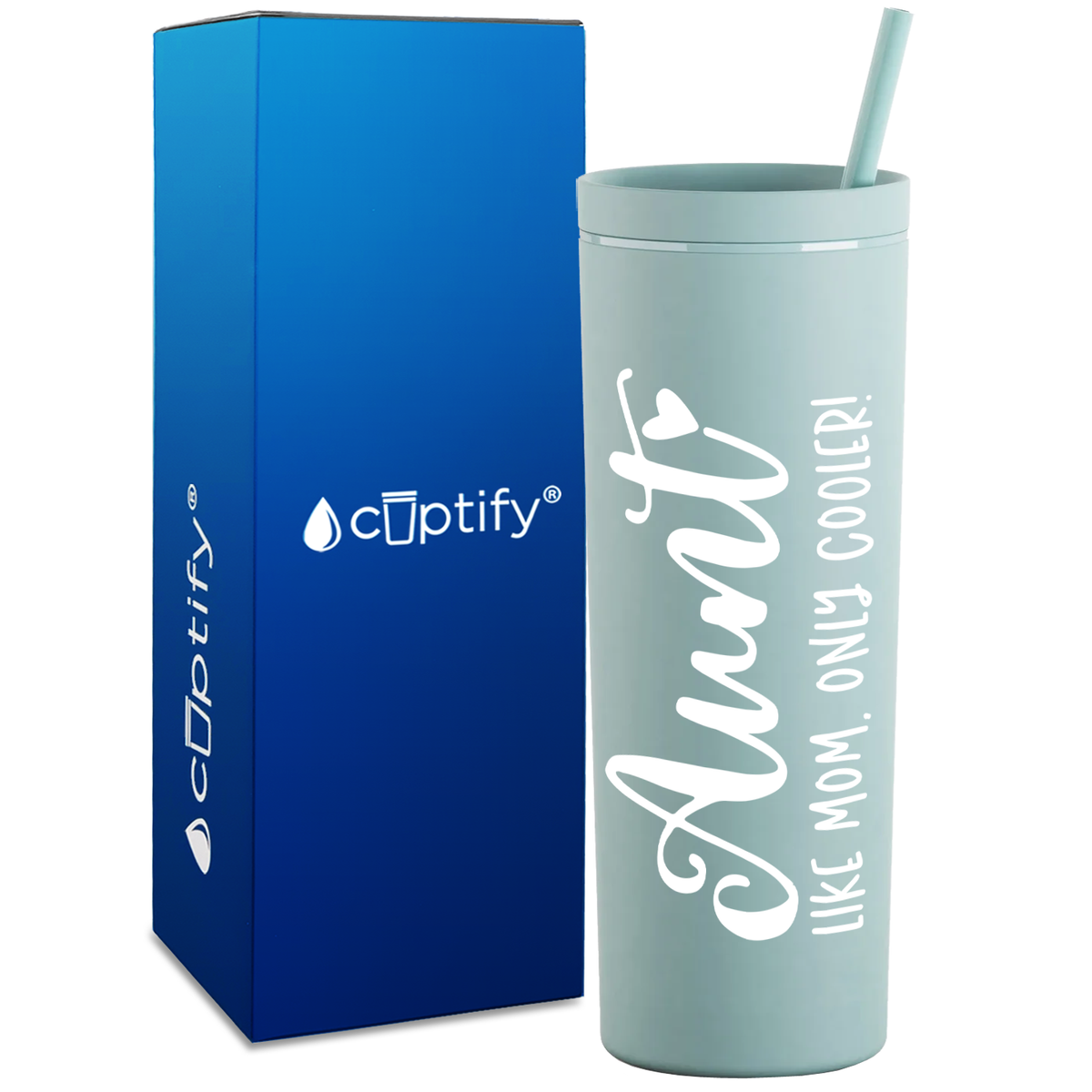 Aunt Like Mom Only Cooler on 18oz Acrylic Skinny Tumbler