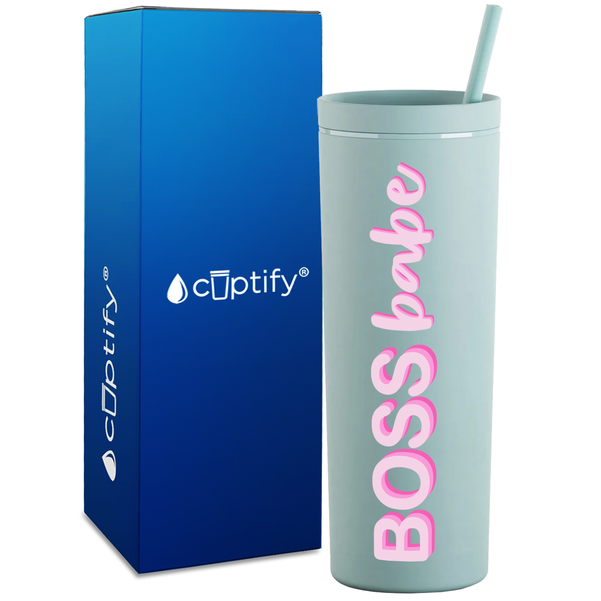 Boss Babe on 18oz Acrylic Skinny Tumbler