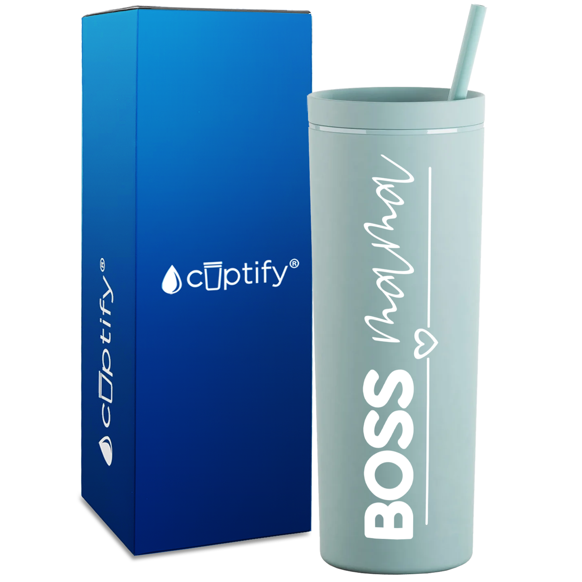 Boss Mama on 18oz Acrylic Skinny Tumbler